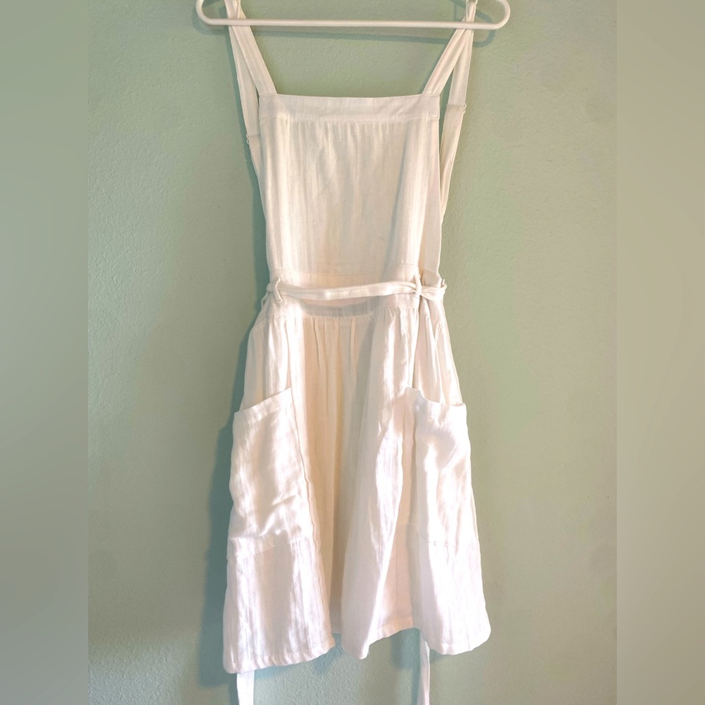 White Linen Apron dress. Brand new, never worn